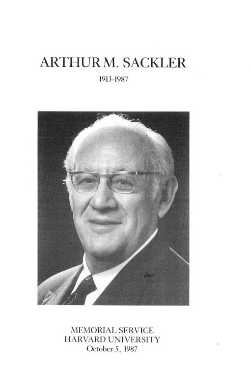 Dr Sackler Memorial Service 1987